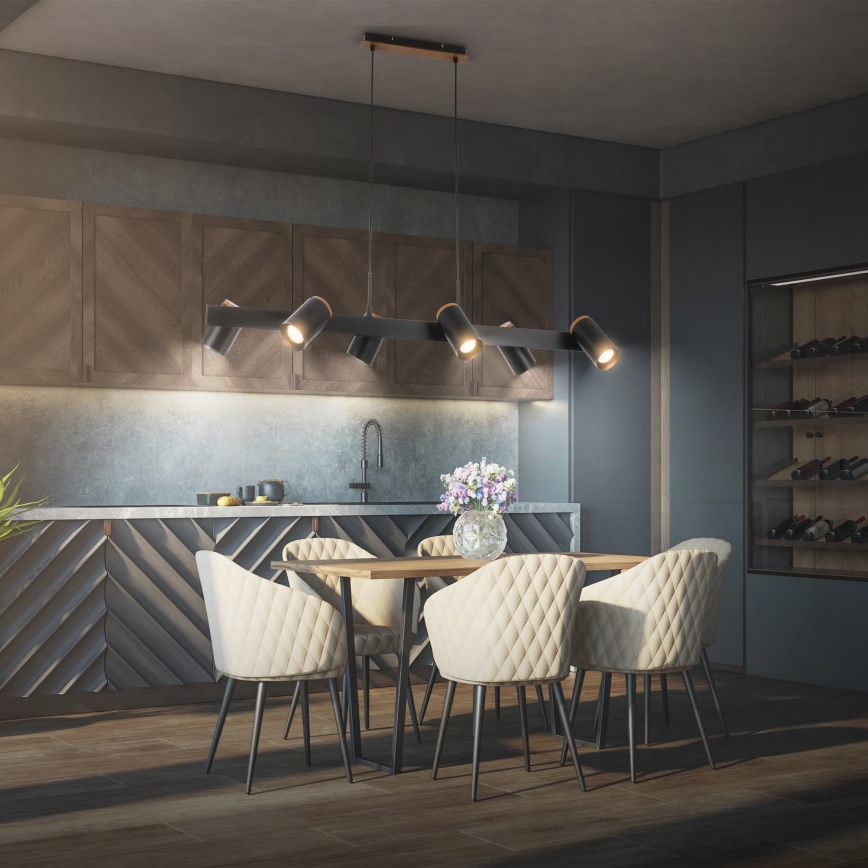 Briloner 4059065 - Lestenec na kablu ERA 6xGU10/10W/230V črna