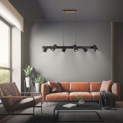 Briloner 4059065 - Lestenec na kablu ERA 6xGU10/10W/230V črna