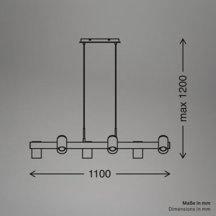 Briloner 4059065 - Lestenec na kablu ERA 6xGU10/10W/230V črna
