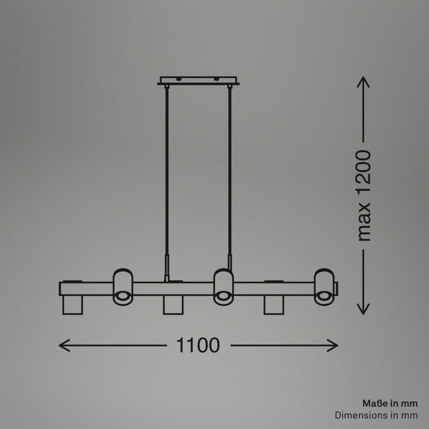 Briloner 4059065 - Lestenec na kablu ERA 6xGU10/10W/230V črna