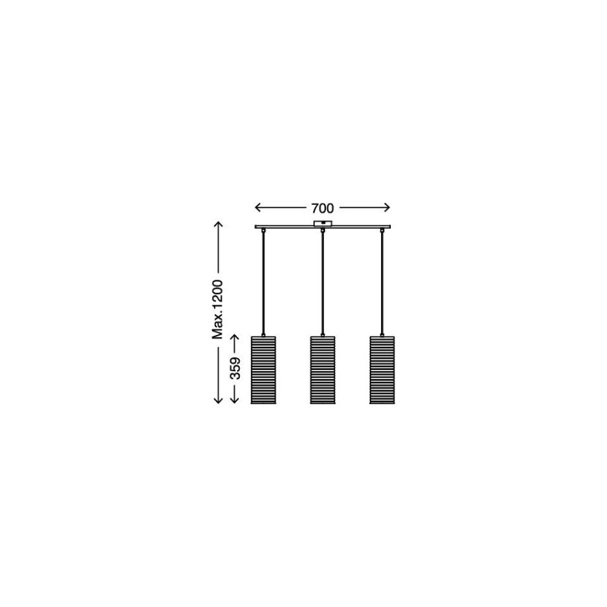 Briloner 4313-038 - Lestenec na vrvici 3xE27/60W/230V