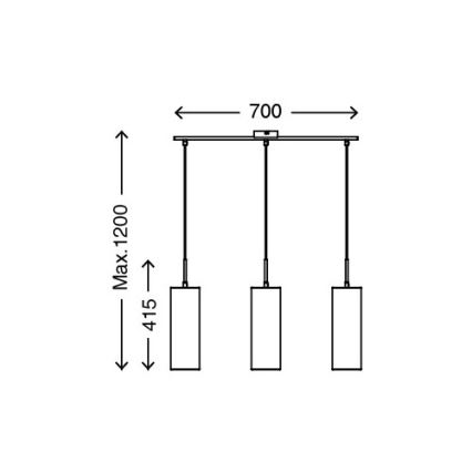 Briloner 4712-034 - Lestenec na vrvici 3xE27/25W/230V