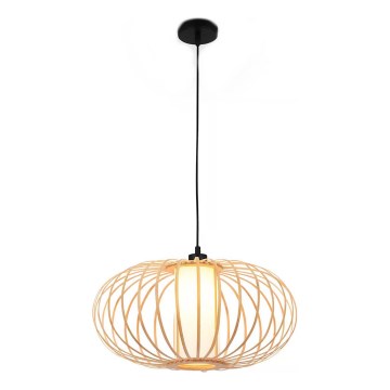 Briloner 4759011 - Viseča svetilka na kablu 1xE27/10W/230V črna/bambus