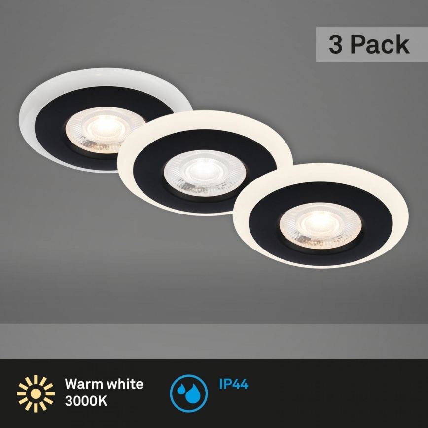 Briloner 7039-035 - SET 3x LED Kopalniška vgradna svetilka LED/5W/230V IP44