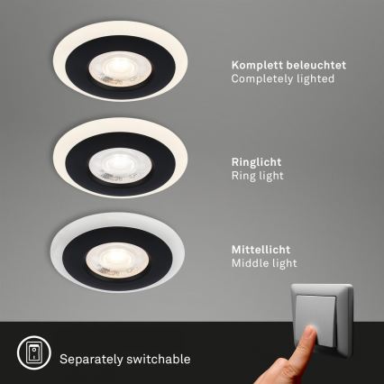 Briloner 7039-035 - SET 3x LED Kopalniška vgradna svetilka LED/5W/230V IP44