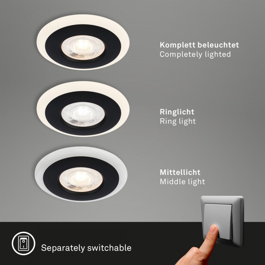 Briloner 7039-035 - SET 3x LED Kopalniška vgradna svetilka LED/5W/230V IP44