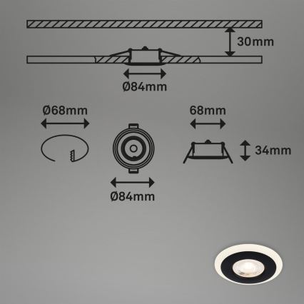 Briloner 7039-035 - SET 3x LED Kopalniška vgradna svetilka LED/5W/230V IP44