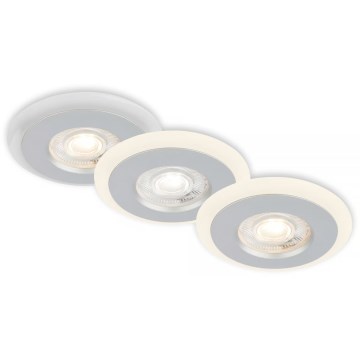 Briloner 7039034 - KOMPLET 3xLED vgradna stropna svetilka za kopalnico 3xLED/5W/230V IP44 matni krom