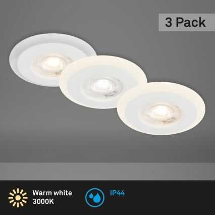 Briloner 7039036 - SET 3x LED kopalniško vgradno stropno svetilo LED/5W/230V IP44 belo