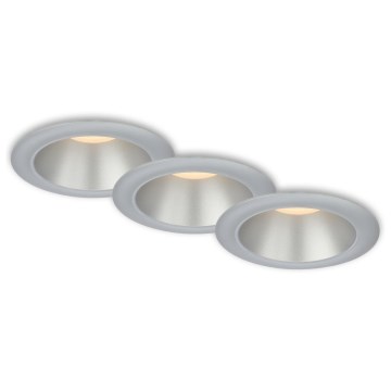 Briloner 7041-034 - SET 3x LED Kopalniška vgradna svetilka LED/4,9W/230V IP44 srebrna