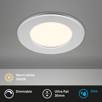 Briloner 7049014 - LED kopalniška vgradna stropna svetilka z možnostjo zatemnitve LED/6W/230V 3000K IP44 matni krom
