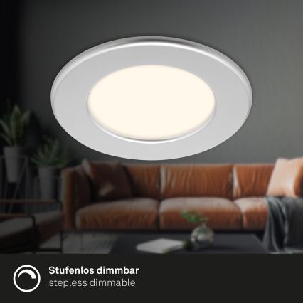 Briloner 7049014 - LED kopalniška vgradna stropna svetilka z možnostjo zatemnitve LED/6W/230V 3000K IP44 matni krom