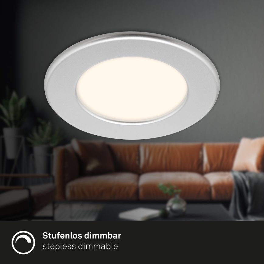 Briloner 7049014 - LED kopalniška vgradna stropna svetilka z možnostjo zatemnitve LED/6W/230V 3000K IP44 matni krom