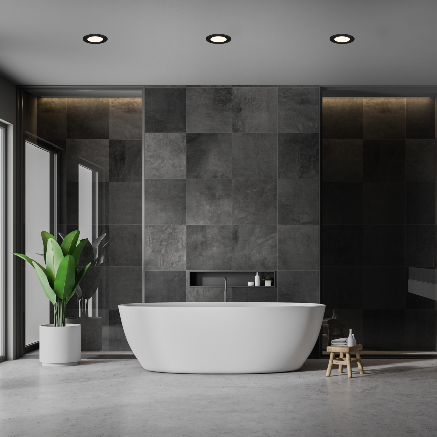 Briloner 7049015 - Vgradna kopalniška LED svetilka z možnostjo zatemnitve LED/6W/230V 3000K IP44 črna