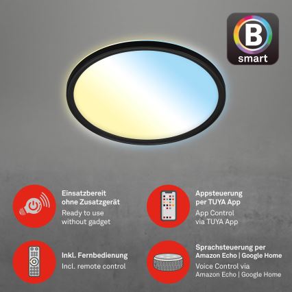 Briloner 7058-015 - LED Zatemnitvena svetilka SLIM LED/18W/230V 2700-6500K Wi-Fi Tuya + Daljinski upravljalnik