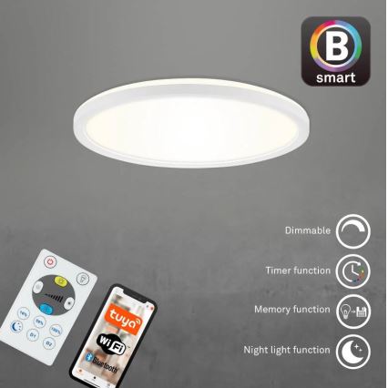 Briloner 7058-016 - LED Zatemnitvena svetilka SLIM LED/18W/230V 2700-6500K Wi-Fi Tuya + Daljinski upravljalnik