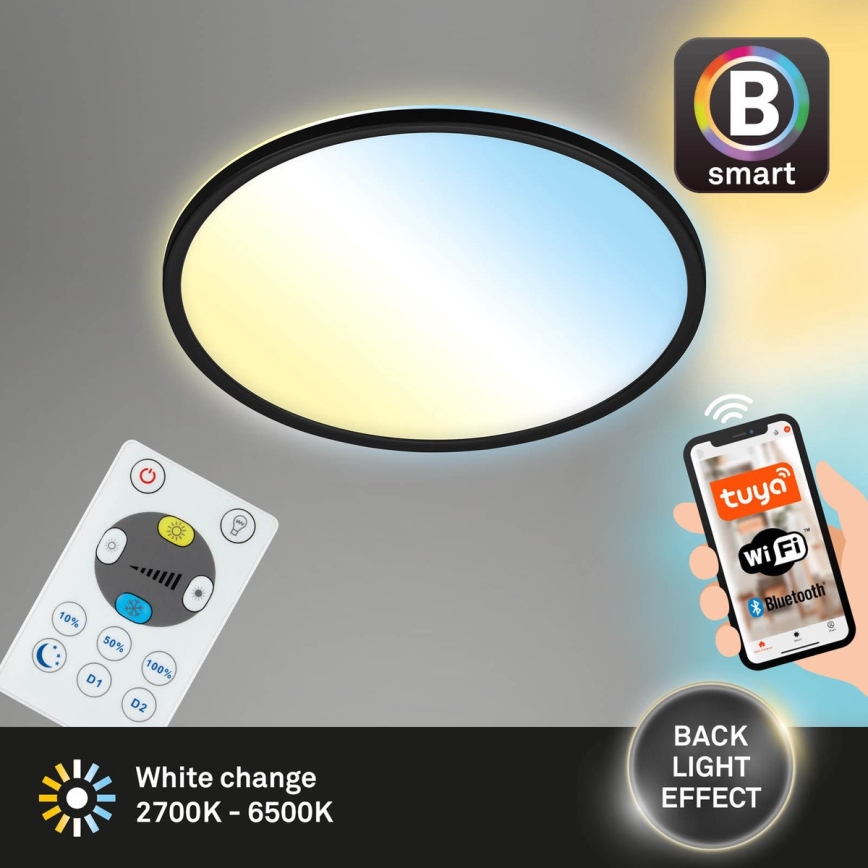 Briloner 7059-015 - LED Zatemnitvena stropna svetilka SLIM LED/22W/230V 2700-6500K Wi-Fi Tuya + Daljinski upravljalnik