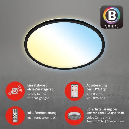 Briloner 7059-015 - LED Zatemnitvena stropna svetilka SLIM LED/22W/230V 2700-6500K Wi-Fi Tuya + Daljinski upravljalnik