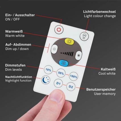 Briloner 7059-015 - LED Zatemnitvena stropna svetilka SLIM LED/22W/230V 2700-6500K Wi-Fi Tuya + Daljinski upravljalnik