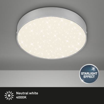 Briloner 7073-414 - LED Stropna svetilka STAR SKY LED/16W/230V 4000K pr. 21 cm srebrna