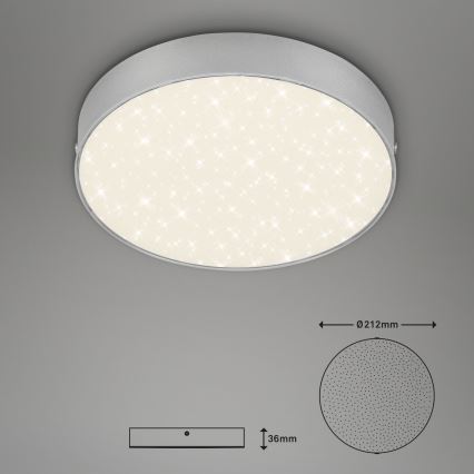 Briloner 7073-414 - LED Stropna svetilka STAR SKY LED/16W/230V 4000K pr. 21 cm srebrna