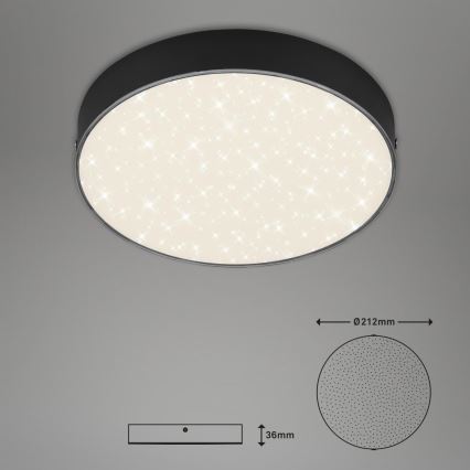 Briloner 7073-415 - LED Stropna svetilka STAR SKY LED/16W/230V 4000K pr. 21 cm črna