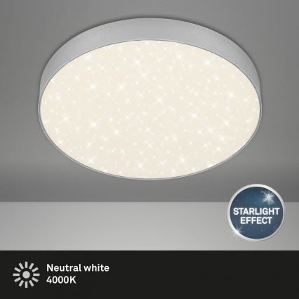 Briloner 7074-414 - LED Stropna svetilka STAR SKY LED/21W/230V 4000K pr. 28 cm srebrna