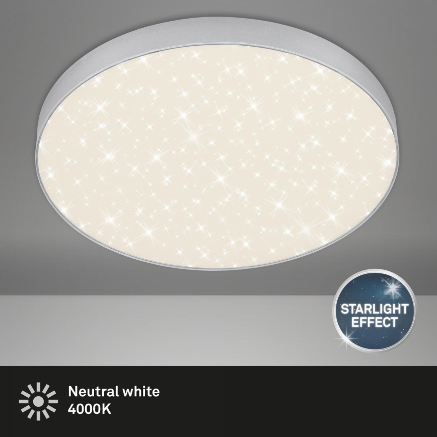 Briloner 7075-414 - LED Stropna svetilka STAR SKY LED/24,5W/230V 4000K pr. 38 cm srebrna