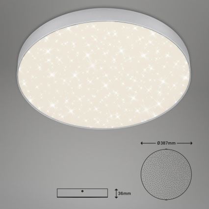 Briloner 7075-414 - LED Stropna svetilka STAR SKY LED/24,5W/230V 4000K pr. 38 cm srebrna