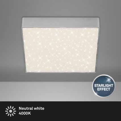 Briloner 7077-414 - LED Stropna svetilka STAR SKY LED/16W/230V 4000K 21x21 cm srebrna