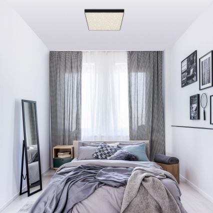 Briloner 7078-415 - LED Stropna svetilka STAR SKY LED/21W/230V 4000K 28x28 cm črna