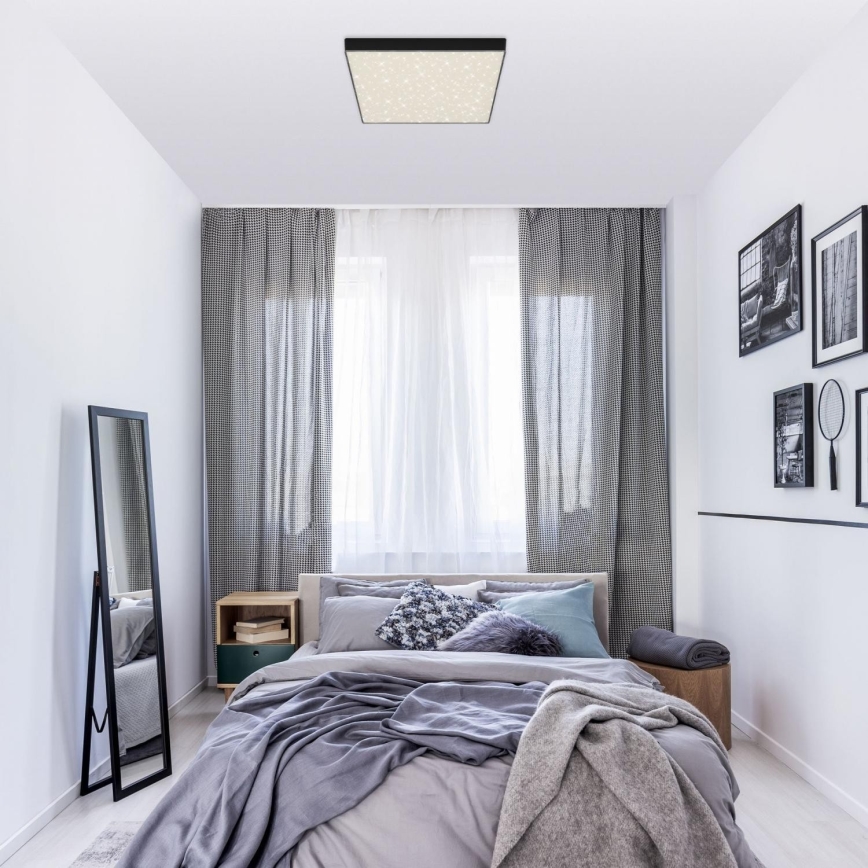 Briloner 7078-415 - LED Stropna svetilka STAR SKY LED/21W/230V 4000K 28x28 cm črna