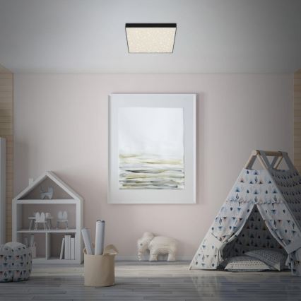 Briloner 7078-415 - LED Stropna svetilka STAR SKY LED/21W/230V 4000K 28x28 cm črna