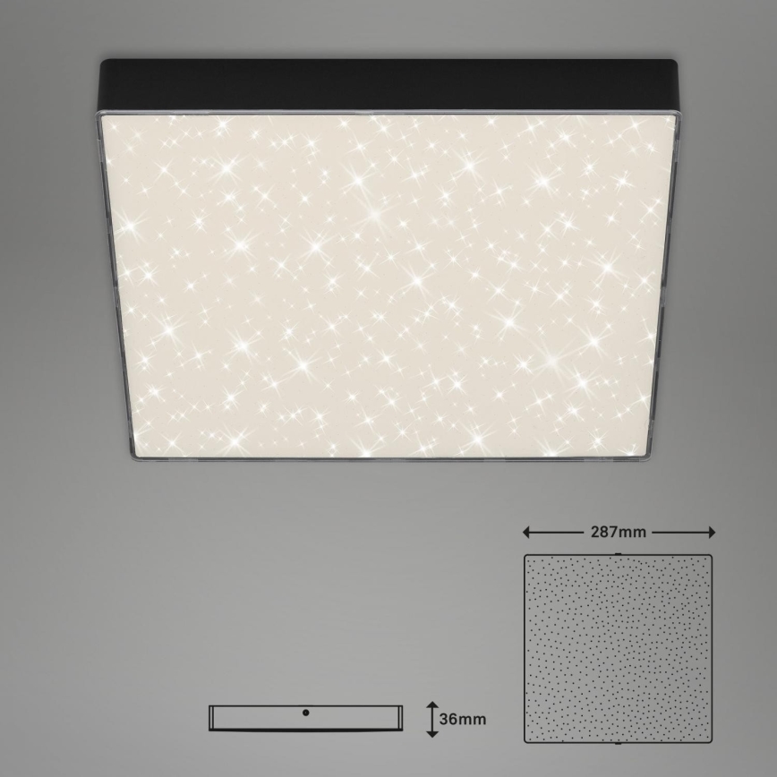 Briloner 7078-415 - LED Stropna svetilka STAR SKY LED/21W/230V 4000K 28x28 cm črna