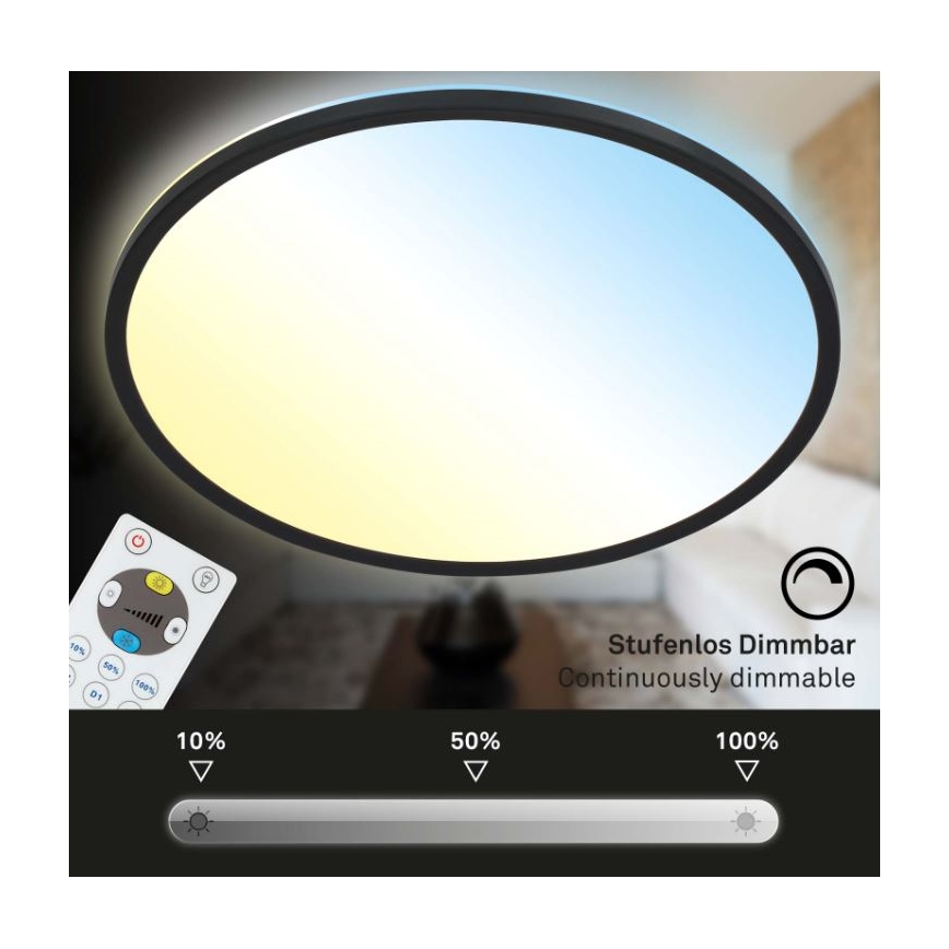 Briloner 7079-015 - LED Zatemnitvena stropna svetilka SLIM LED/18W/230V 2700-6500K + Daljinski upravljalnik