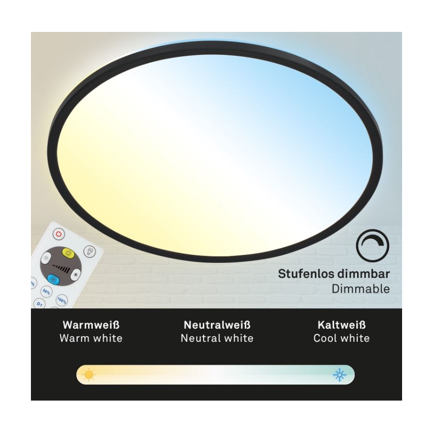 Briloner 7079-015 - LED Zatemnitvena stropna svetilka SLIM LED/18W/230V 2700-6500K + Daljinski upravljalnik