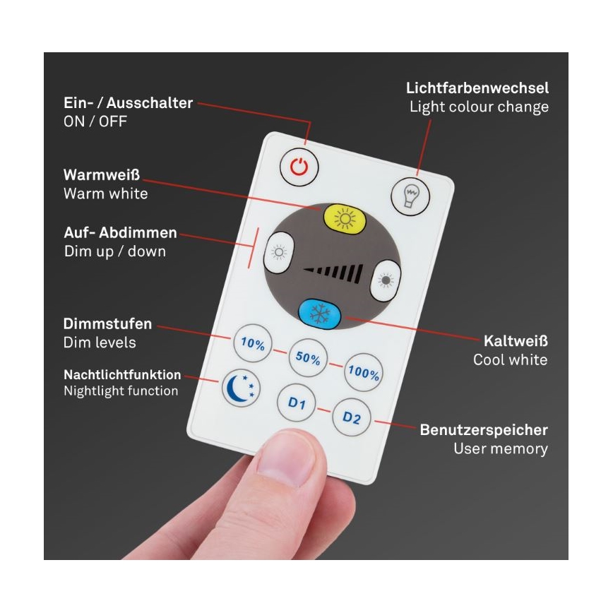 Briloner 7079-015 - LED Zatemnitvena stropna svetilka SLIM LED/18W/230V 2700-6500K + Daljinski upravljalnik