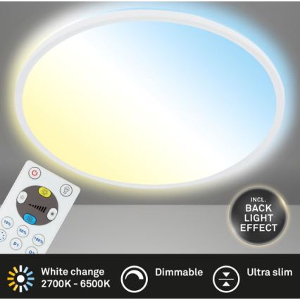 Briloner 7079-016 - LED Zatemnitvena stropna svetilka SLIM LED/18W/230V 2700-6500K + Daljinski upravljalnik