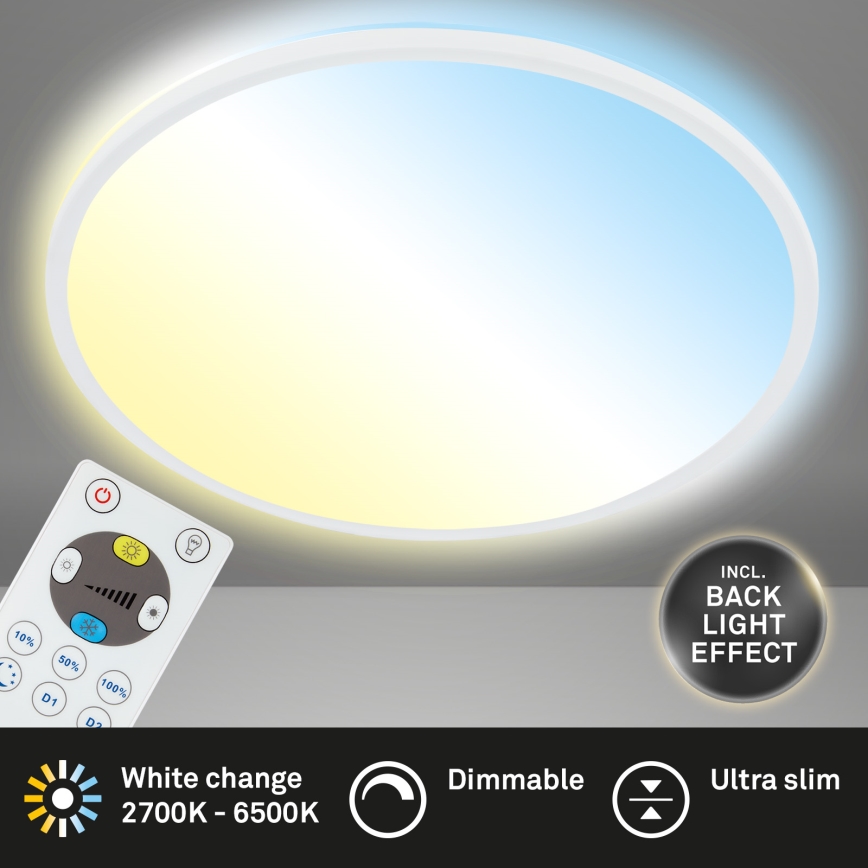 Briloner 7080-016 - LED Zatemnitvena stropna svetilka SLIM LED/22W/230V 2700-6500K + Daljinski upravljalnik