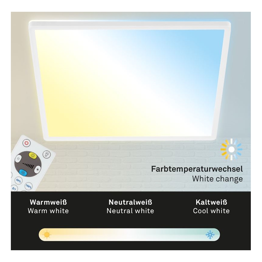 Briloner 7082-016 - LED Zatemnitvena stropna svetilka SLIM LED/22W/230V 2700-6500K + Daljinski upravljalnik