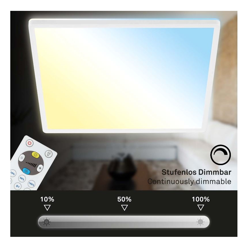 Briloner 7082-016 - LED Zatemnitvena stropna svetilka SLIM LED/22W/230V 2700-6500K + Daljinski upravljalnik