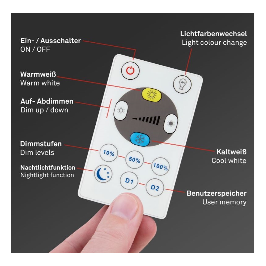 Briloner 7082-016 - LED Zatemnitvena stropna svetilka SLIM LED/22W/230V 2700-6500K + Daljinski upravljalnik