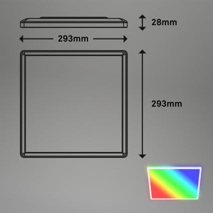 Briloner 7090-416 - LED RGBW Zatemnitvena stropna svetilka SLIM LED/15W/230V + Daljinski upravljalnik