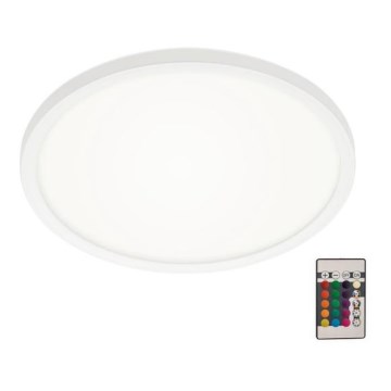 Briloner 7092-416 - RGBW Stropna svetilka z možnostjo zatemnitve SLIM LED/15W/230V + Daljinski upravljalnik