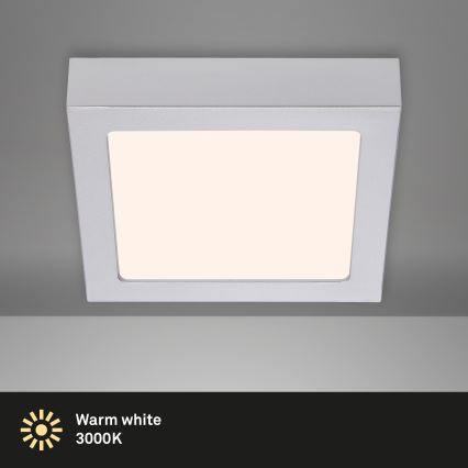 Briloner 7123-014 - LED stropna svetilka FIRE LED/12W/230V 3000K 17x17cm srebrna