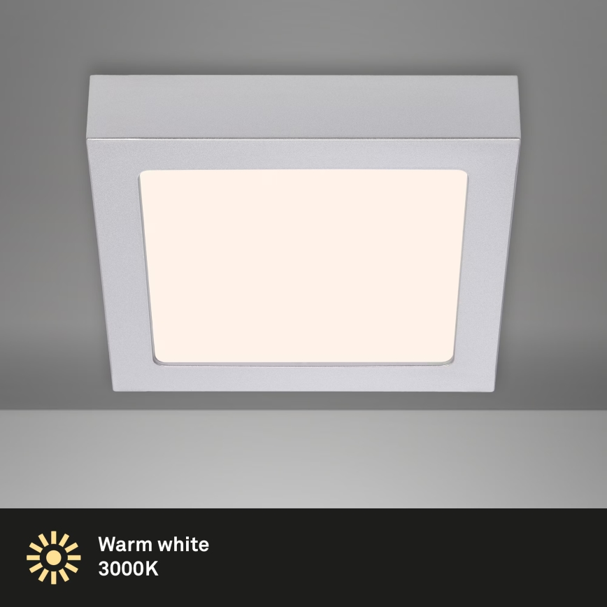 Briloner 7123-014 - LED stropna svetilka FIRE LED/12W/230V 3000K 17x17cm srebrna