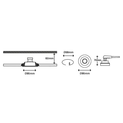 Briloner 7148-032-SET 3xLED Zatemnitvena kopalniška svetilka 1xGU10/5W/230V IP23