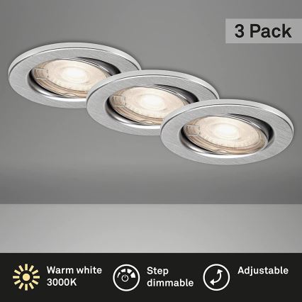 Briloner 7149-039-SET 3xLED Zatemnitvena kopalniška svetilka 1xGU10/5W/230V IP23