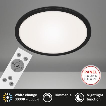 Briloner 7168-015 - LED Zatemnitvena stropna svetilka PIATTO LED/22W/230V 3000-6500K pr. 40 cm črna + Daljinski upravljalnik