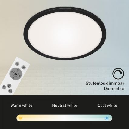 Briloner 7168-015 - LED Zatemnitvena stropna svetilka PIATTO LED/22W/230V 3000-6500K pr. 40 cm črna + Daljinski upravljalnik